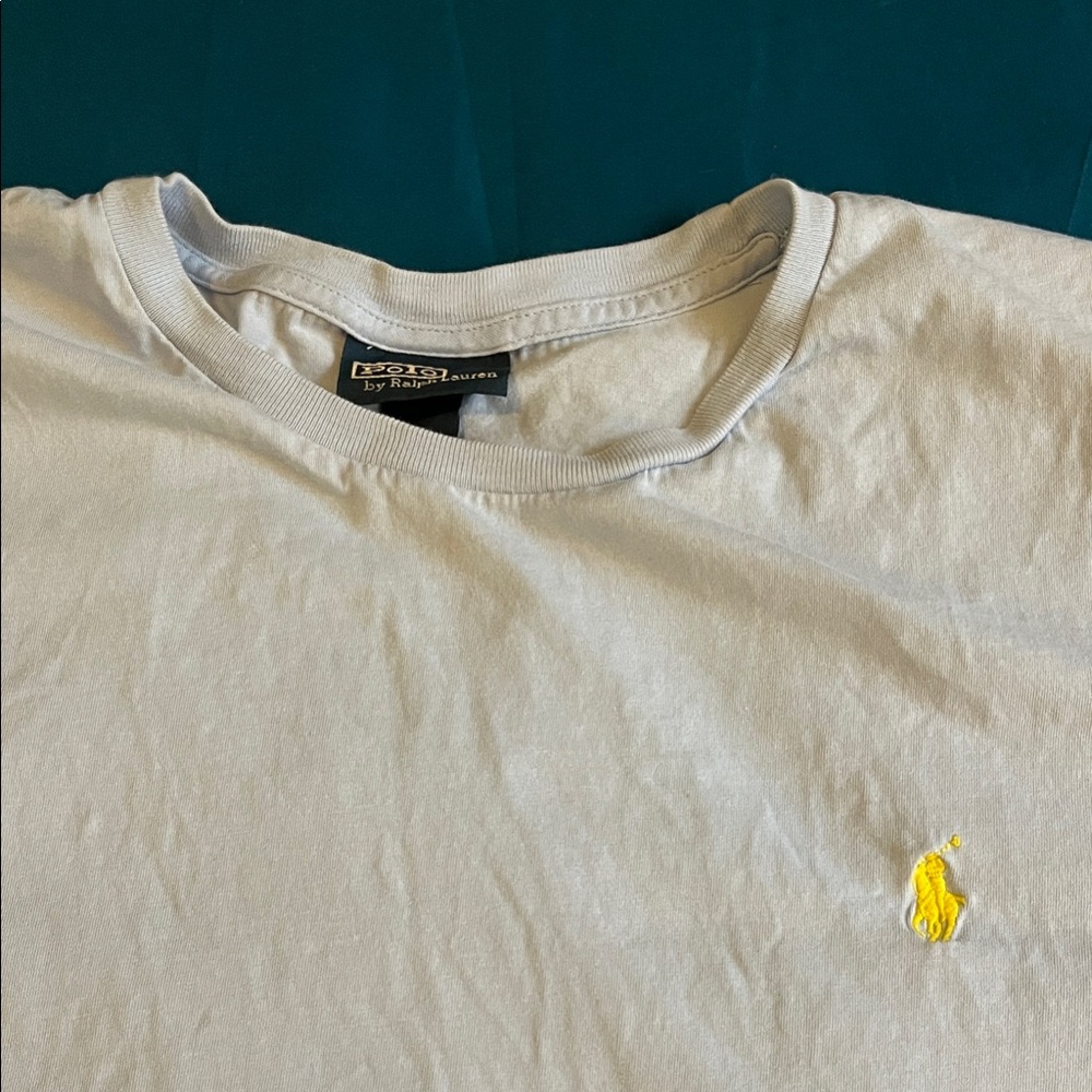 Polo by Ralph Lauren Men's Tee in White with Yellow Logo